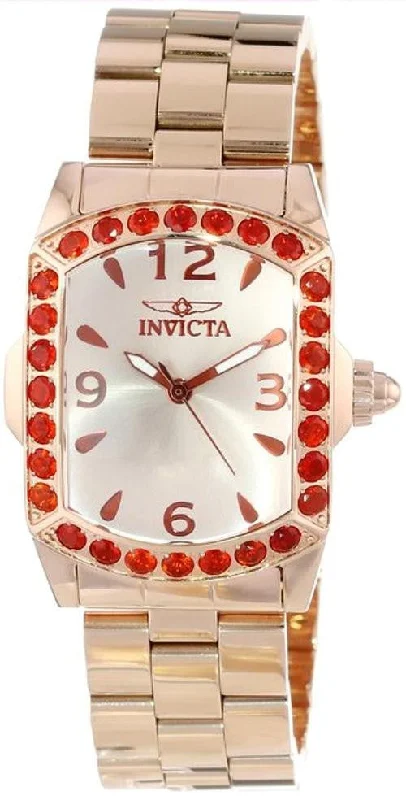 Invicta Women's 14494 Lupah Champagne Dial Fire Opal Accented 18k Rose Gold Ion-Plated Stainless Steel Watch