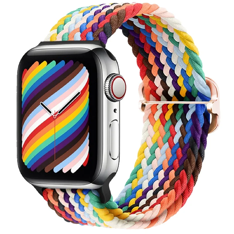 Apple Watch Braided Nylon Strap (Rainbow)