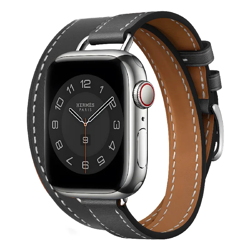 Apple Watch Leather Double Tour Strap (Black)