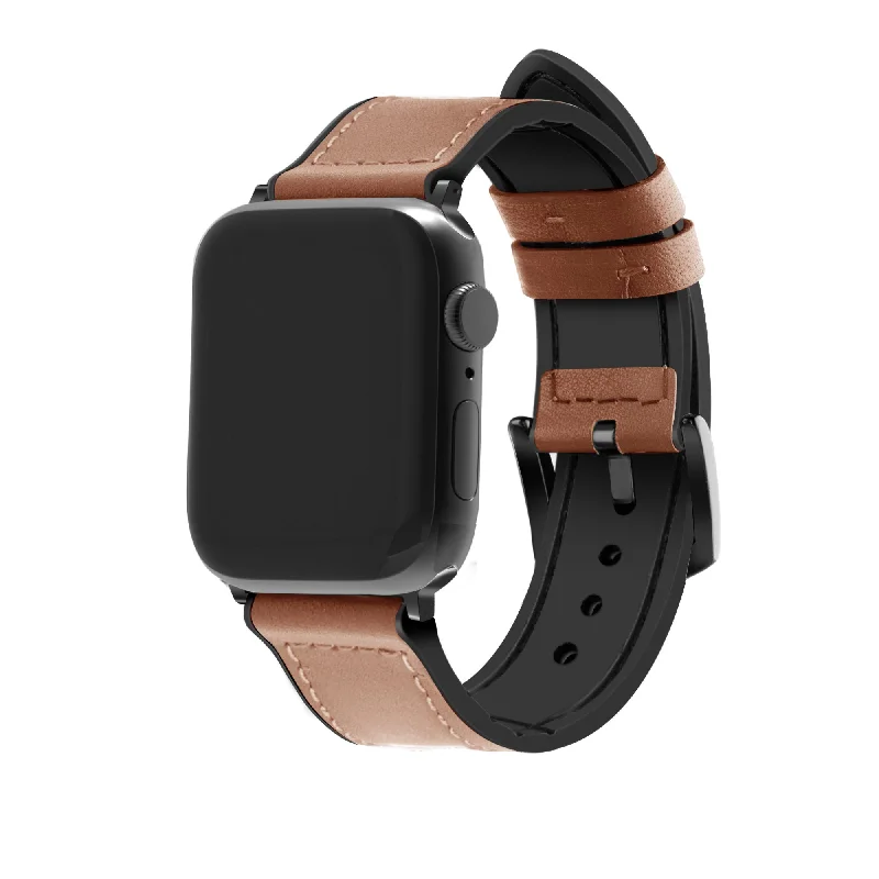 Apple Watch Hybrid Leather Strap with Buckle (Brown)