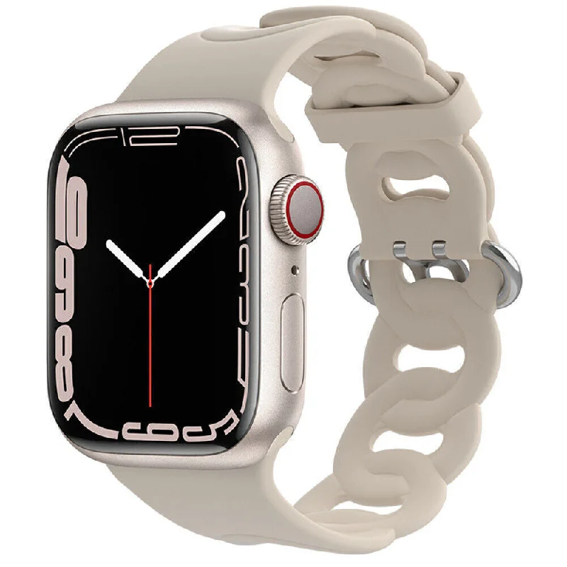 Apple Watch Silicone Chain Strap (Beige)