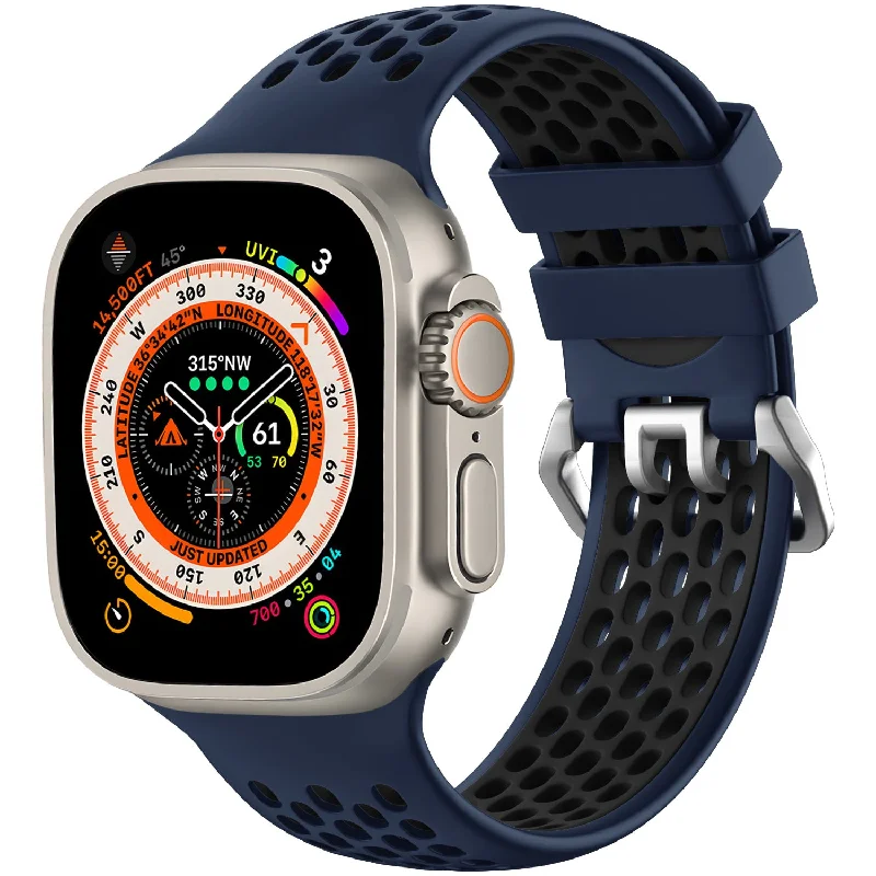 Apple Watch Sport Strap with Buckle (Dark Blue/Black)