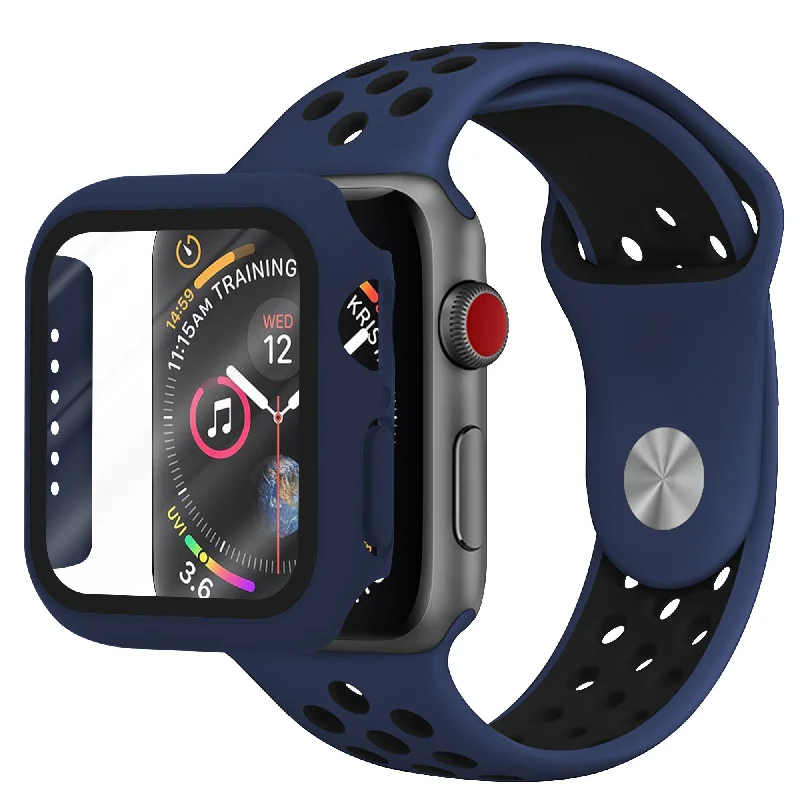 Apple Watch Sport Strap + TPU Case (Blue/Black)