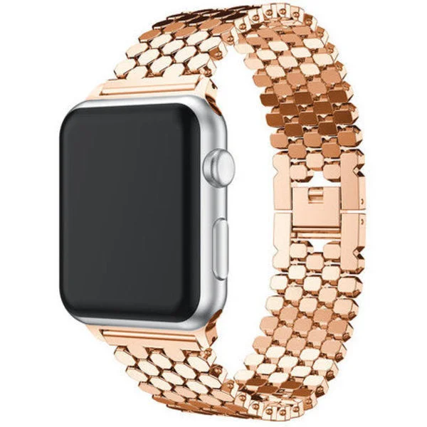 Apple Watch Steel Strap Hexagons (Rose Gold)