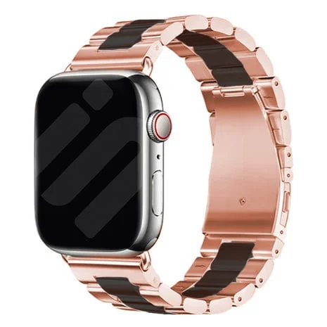 Apple Watch Steel Strap (Rose Gold/Black)