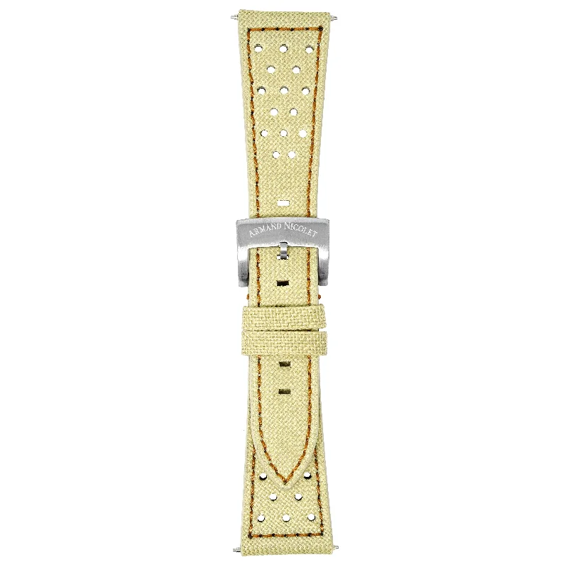 Armand Nicolet Watch Beige Canvas Strap