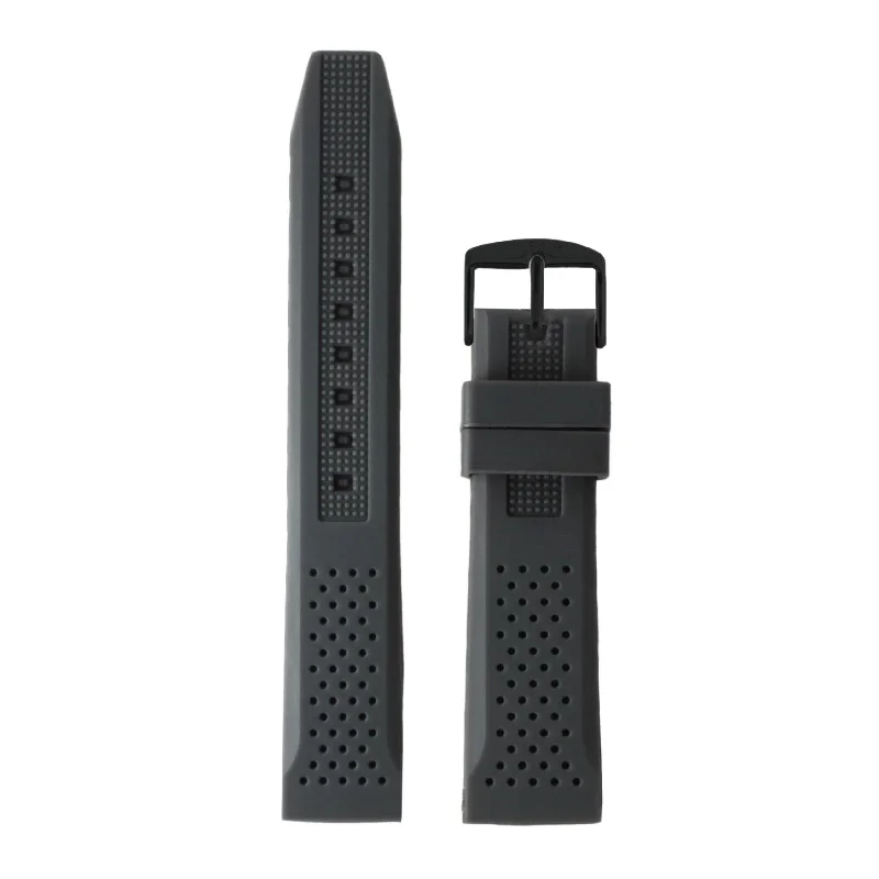 Dark Grey and Black Vegan Rubber Strap