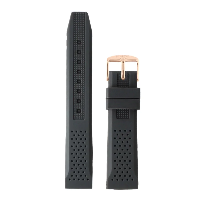 Dark Grey and Rose Gold Vegan Rubber Strap