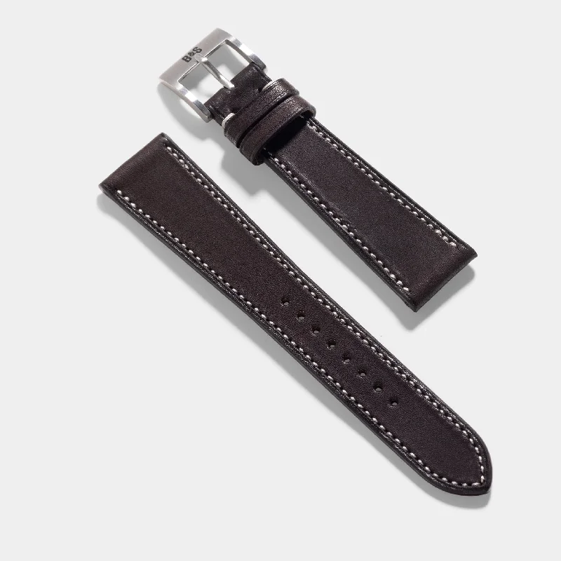 Barenia Dark Brown Leather Watch Strap