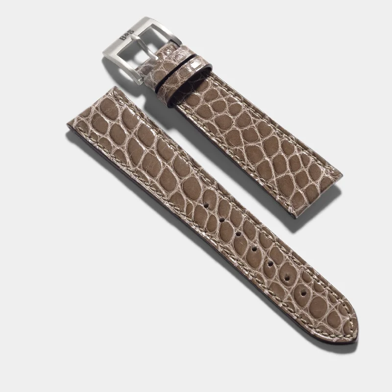 Brilliant Loutre Grey Alligator Watch Strap