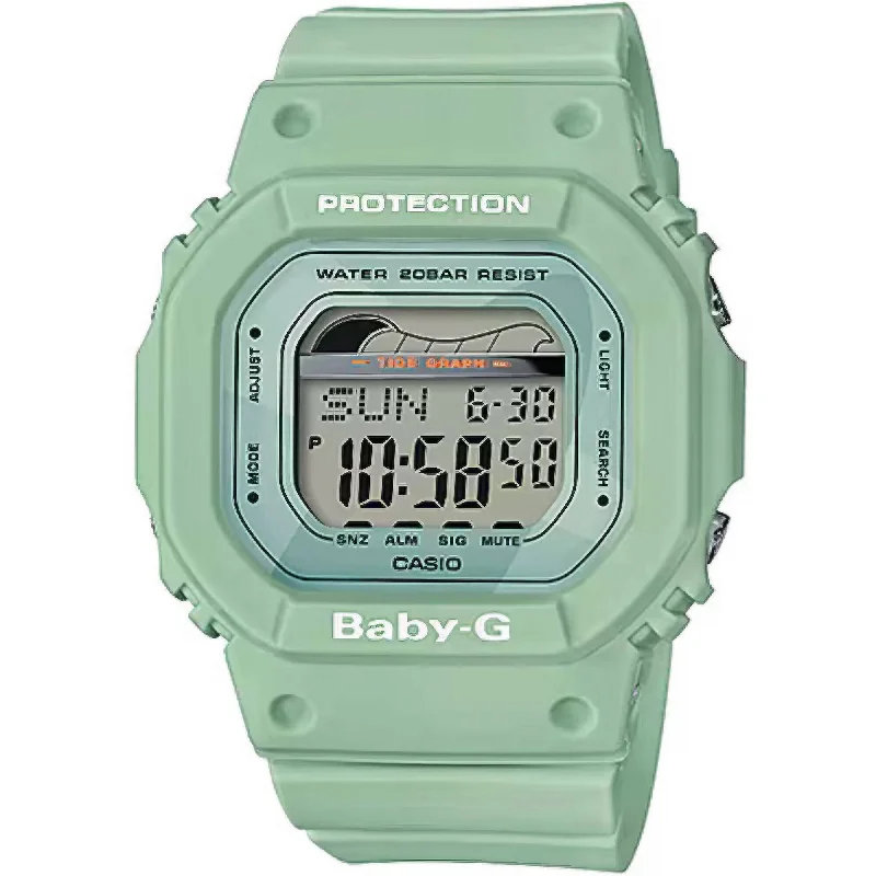 Casio Women's Watch - Baby-G World Time Green Resin Strap Digital Dial | BLX560-3