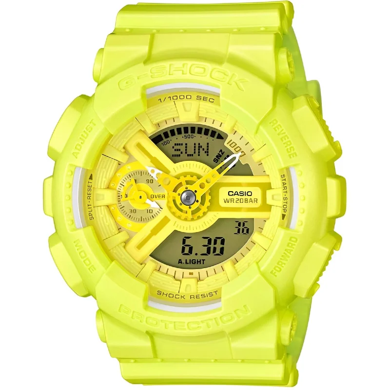 Casio Women's Watch - G-Shock Analog-Digital Dial Yellow Resin Strap | GMAS110VC-9A