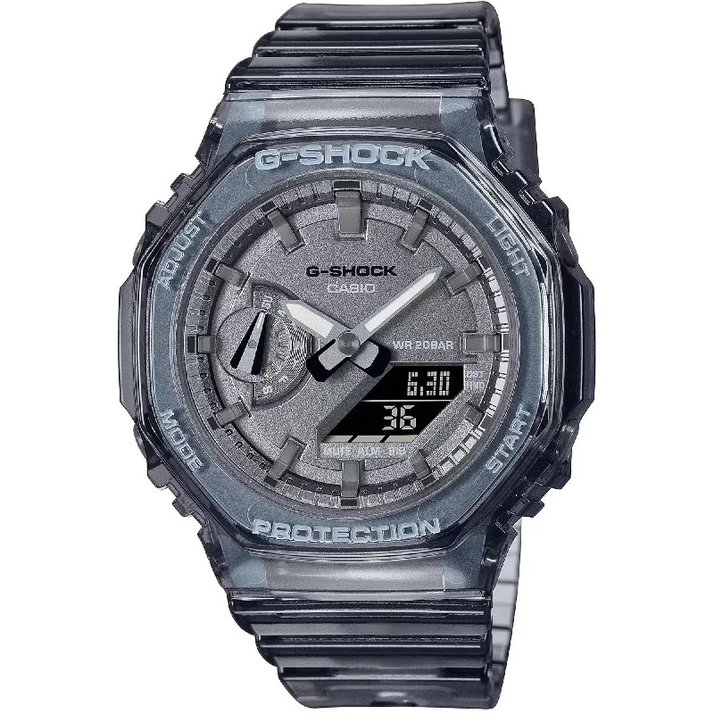 Casio Women's Watch - G-Shock Grey and Black Ana-Digi Dial Strap | GMAS2100SK-1A