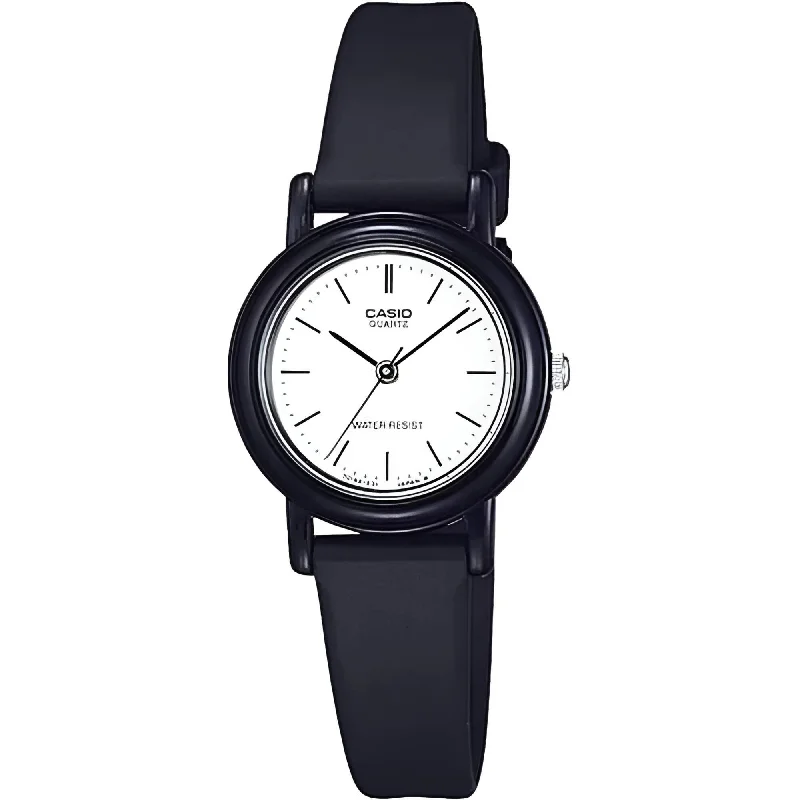 Casio Women's Watch - Quartz White Dial Black Resin Strap Waterproof | LQ-139B-7E