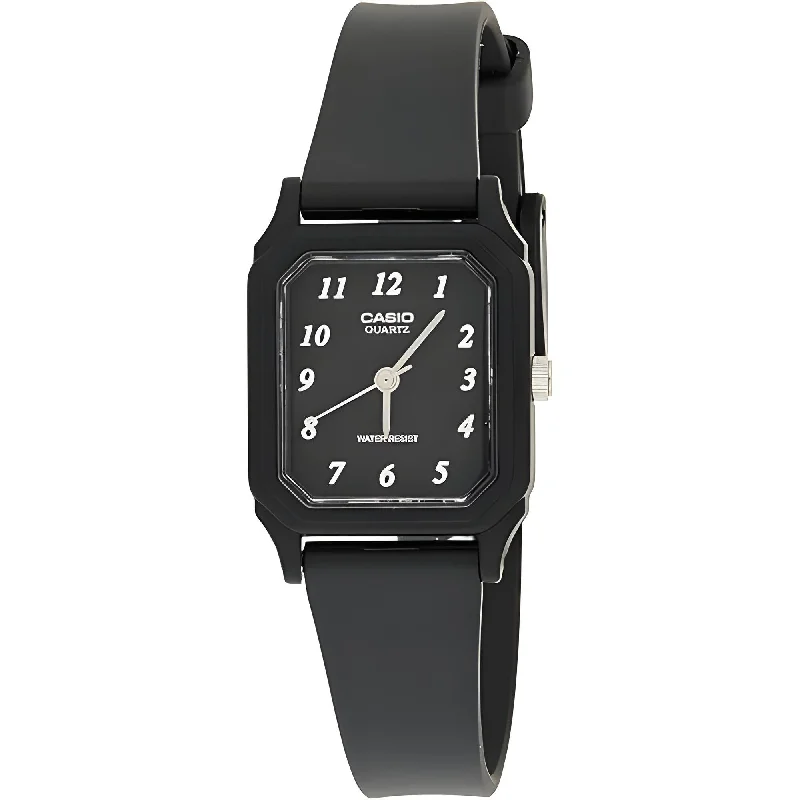 Casio Women's Waterproof Watch - Analog Black Dial Resin Strap | LQ142-1B