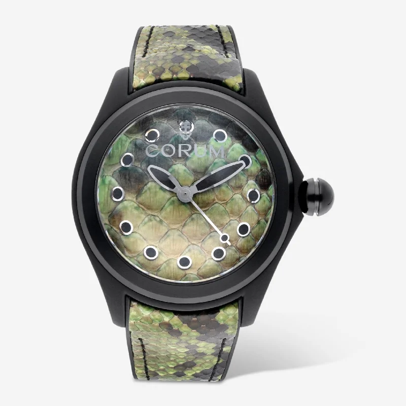 Corum Bubble 47 Green Python Limited Edition Stainless Steel Automatic Men's Watch L082/03192