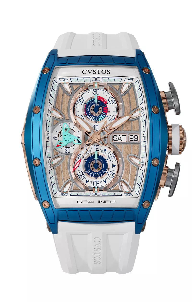 CVSTOS - Sealiner Chronograph Sky Blue Steel Rose-Gold | C01107.4105002