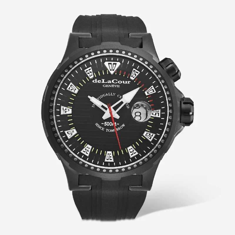 DeLaCour 'Promess' Deep Diver Titanium Black DLC Men's Automatic Watch WATI0041-1342