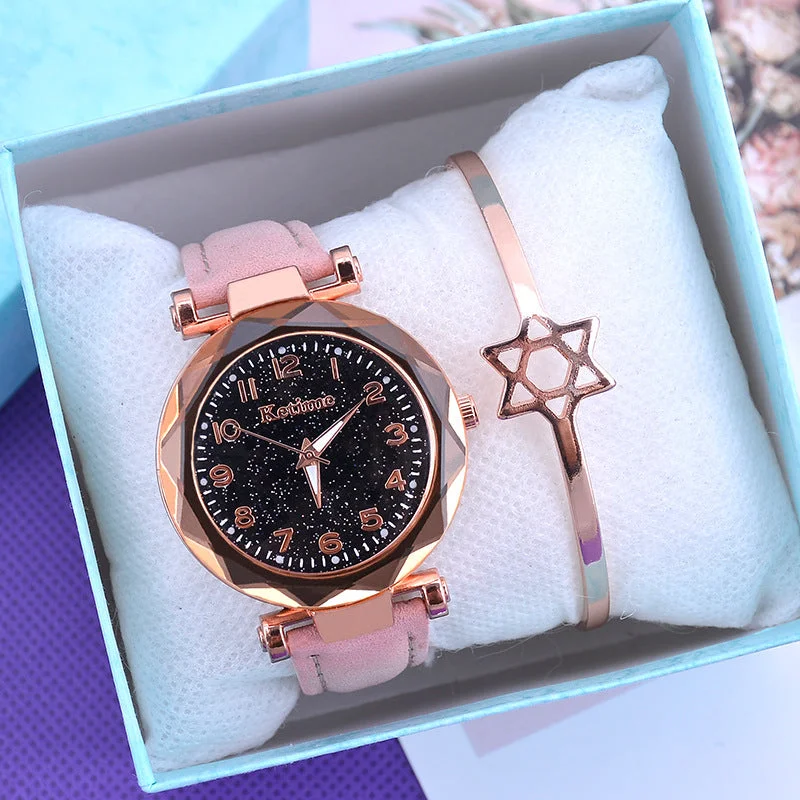 Fashion Starry Sky Women Watches Top Sale Leather Ladies Bracelet Watch Quartz Wristwatches Casual Female Clock Relogio Feminino