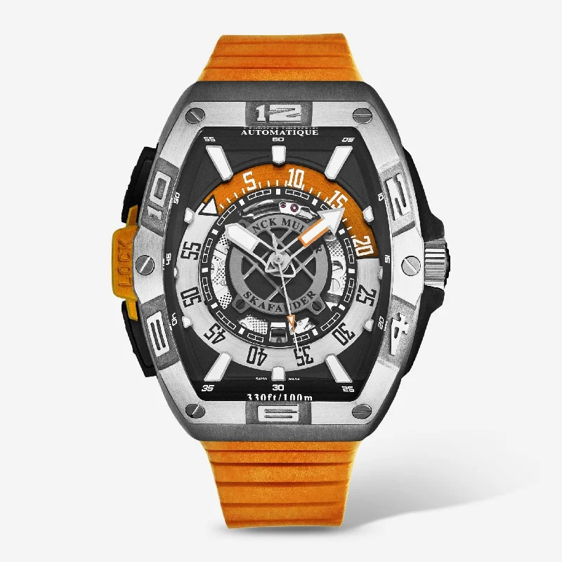 Franck Muller SkaFander Black and Orange Dial Automatic Men's Watch 46SCSKFBLKORG