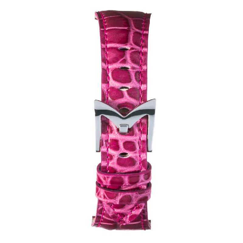 Gagà Milano Manuale 48mm Pink Fuchsia Alligator Leather Watch Strap