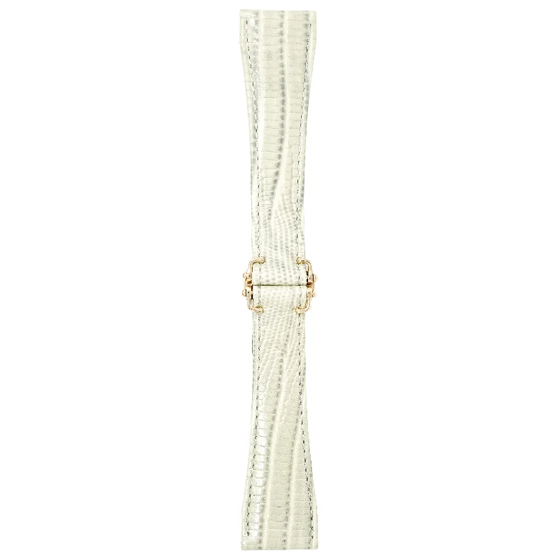 Gagà Milano Watch Beige Lizard Leather Butterfly Strap