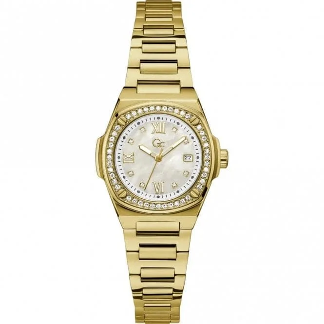 GC Ladies Coussin Shape Mini Yellow Gold Watch Z12005L1MF