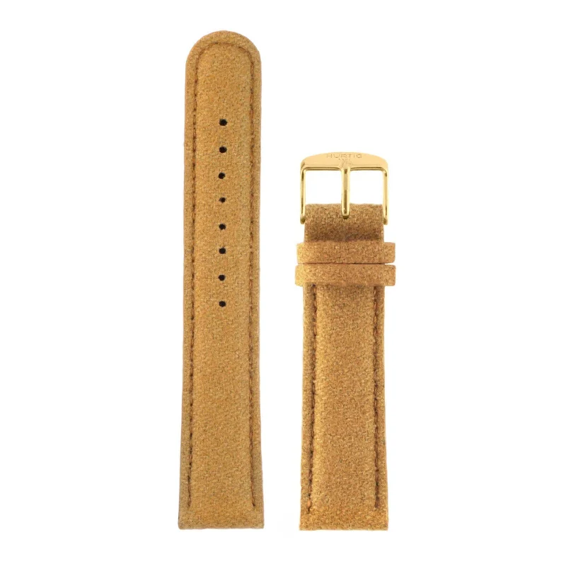 Camel Brown and Gold Vegan Tweed Strap