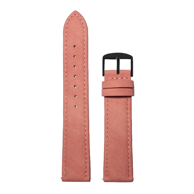 Coral and Black Vegan Suede Strap