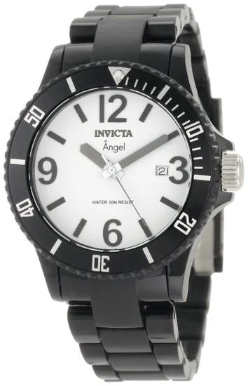 Invicta Angel model 1208  Angel White Dial Black Plastic Watch