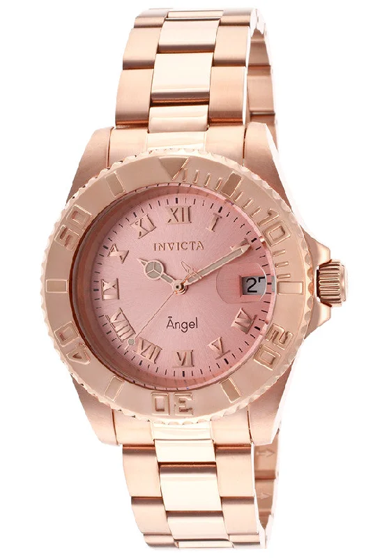 Invicta Women's 14369 Angel Analog Display Swiss Quartz Rose Gold Watch