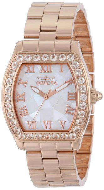 Invicta Women's 14529 Angel White Dial 18K Rose Gold Ion-Plated Stainless Steel Watch