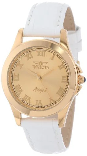 Invicta Women's 14805 Angel Analog Gold Ion-Plated with Interchangeable Leather Bands Watch