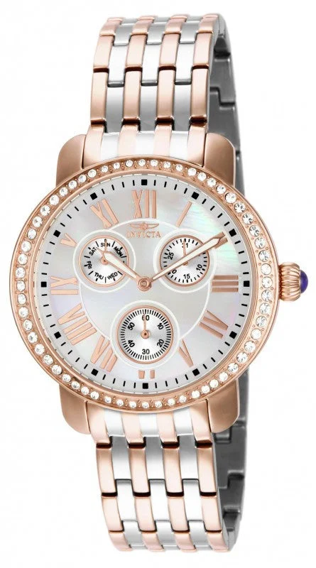 Invicta Women's Quartz Watch with Mother of Pearl Dial Chronograph Display and Rose Gold Stainless Steel Rose Gold Plated Bracelet 15011