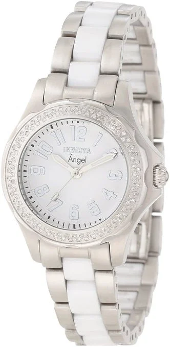 Invicta Women's 1779 Angel White Dial Two Tone Stainless Steel Watch