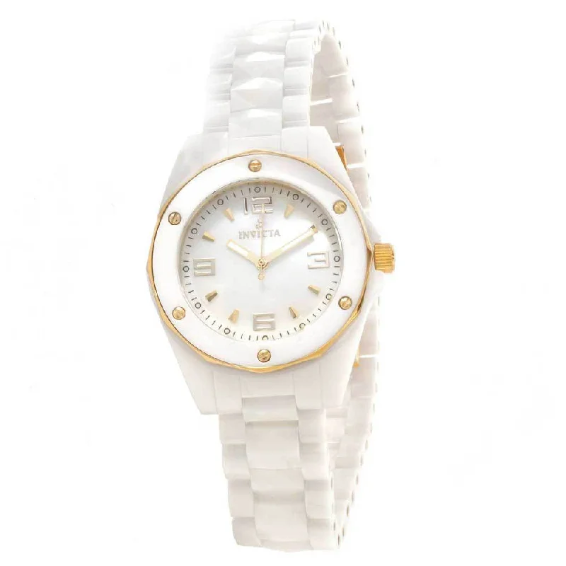 Invicta Women's 10258 Ceramic White Mother-Of-Pearl Dial Watch