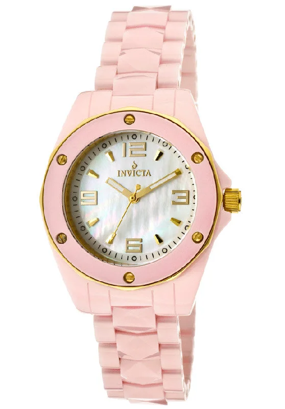 Invicta Women's 10260 Ceramics White Mother-Of-Pearl Dial Pink Ceramic Watch