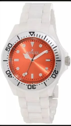 Invicta Women's 11303 Orange Dial White Ceramic Watch