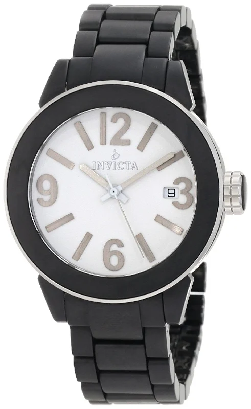 Invicta Women's 1164 White Dial Black Ceramic Watch