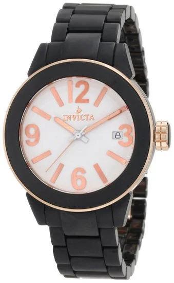 Invicta Women's 1166 White Dial Black Ceramic Watch