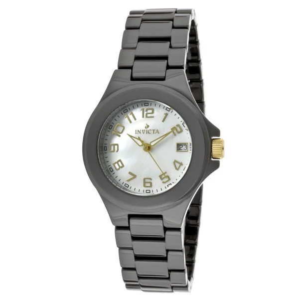 Invicta Women's 12649 Ceramics White Mother-Of-Pearl Dial Black Ceramic Watch