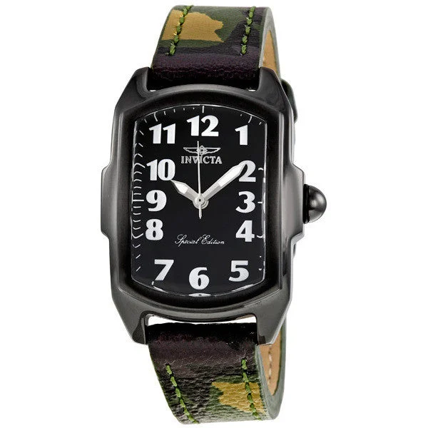 Invicta Women's 1032 Lupah Black Dial Green Camouflage Leather Watch