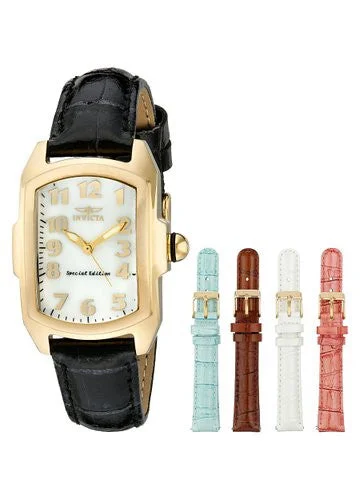 Invicta Women's 13834 Lupah 18k Gold-Plated Stainless Steel Mother-Of-Pearl Dial Watch