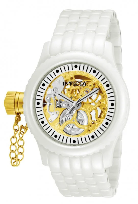 Invicta Women's 1897 Russian Diver Mechanical Gold Skeleton Dial Watch