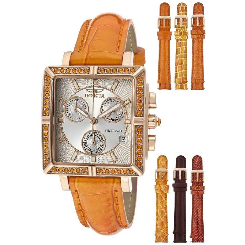 Invicta Women's 10334 Wildflower Orange Leather Band Watch