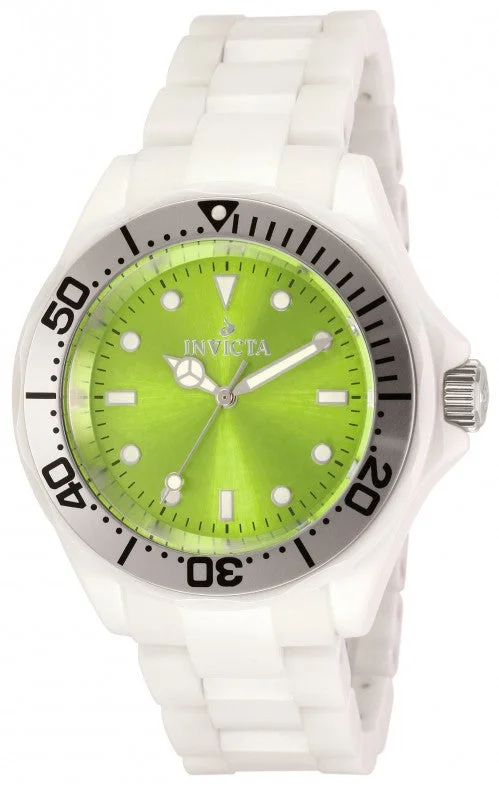 Invicta Women's 11302 Lime Green Dial White Ceramic Watch