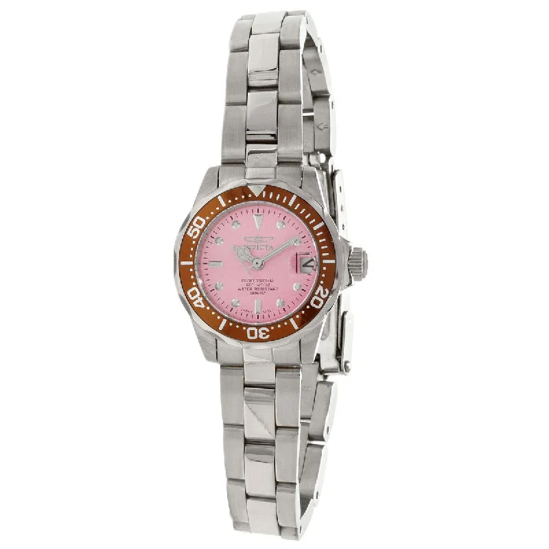 Invicta Women's 11443 Pro Diver Mini Pink Dial Stainless Steel Watch