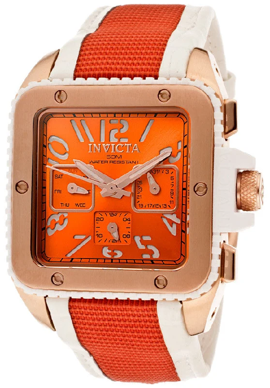 Invicta Women's 11582 Cuadro Orange Dial and Orange Nylon Watch