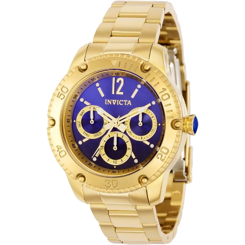 Invicta Women's Quartz Watch - Angel Blue and Gold Tone Dial Steel Bracelet | 36726