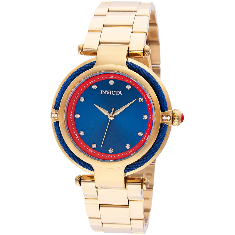 Invicta Women's Quartz Watch - Bolt Blue Dial Yellow Gold Steel Bracelet | 46427